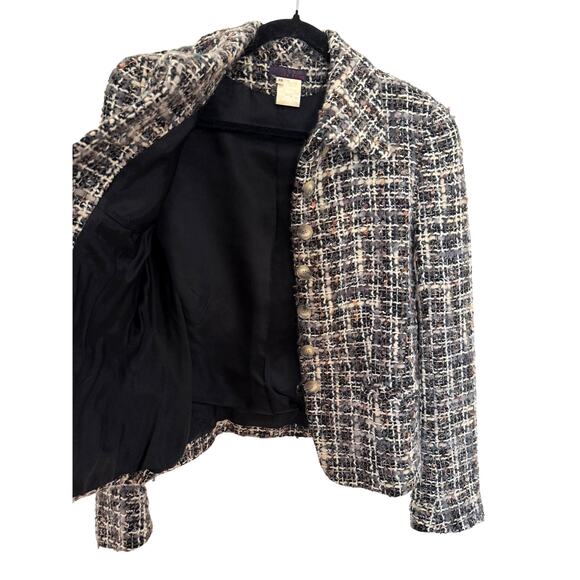 Lea Rome Women's Blazer Gray Wool Boucle France size 38 Small Twee Office Chic - Picture 8 of 8